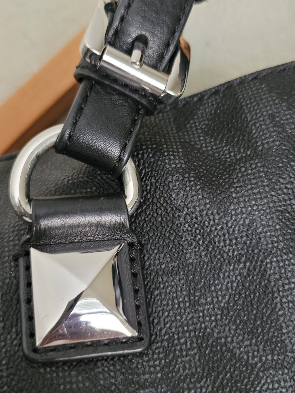 Michael Kors Black Logo-Print Duffel with Silver Accents - Picture 6 of 15